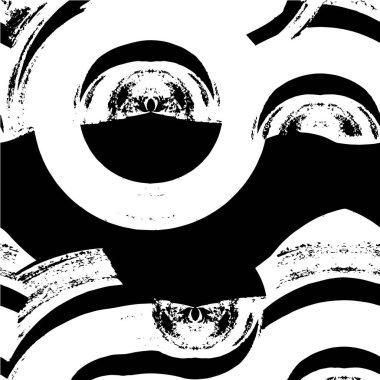 Siyah beyaz desenli, noktalı, lekeli, çizik ve çizikli sıkıntılı bir arkaplan. Soyut vektör illüstrasyonu.