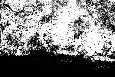 Siyah beyaz desenli, noktalı, lekeli, çizik ve çizikli sıkıntılı bir arkaplan. Soyut vektör illüstrasyonu.