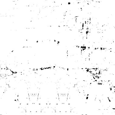 Grunge üst üste biniyor. Soyut siyah-beyaz vektör arkaplanı. Çatlak, leke ve noktalarda kirli desenli tek renkli klasik yüzey. Karanlık korku tarzında eski bir duvar.