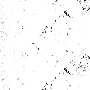 Grunge üst üste biniyor. Soyut siyah-beyaz vektör arkaplanı. Çatlak, leke ve noktalarda kirli desenli tek renkli klasik yüzey. Karanlık korku tarzında eski bir duvar.
