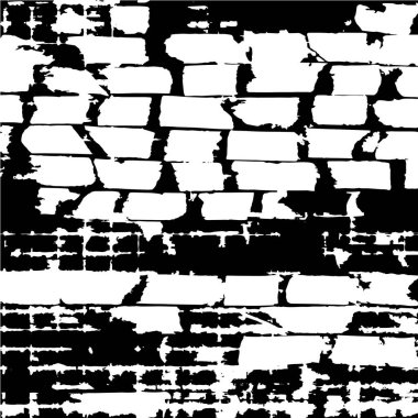 Grunge üst üste biniyor. Soyut siyah-beyaz vektör arkaplanı. Çatlak, leke ve noktalarda kirli desenli tek renkli klasik yüzey. Karanlık korku tarzında eski bir duvar.