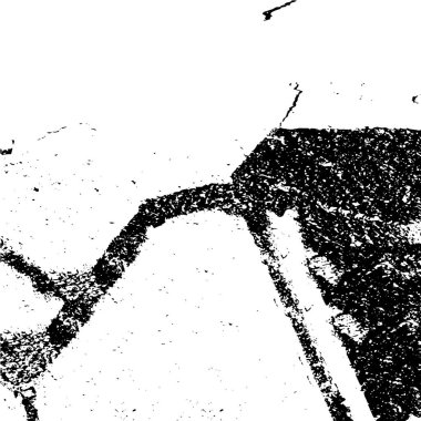 Grunge üst üste biniyor. Soyut siyah-beyaz vektör arkaplanı. Çatlak, leke ve noktalarda kirli desenli tek renkli klasik yüzey. Karanlık korku tarzında eski bir duvar.