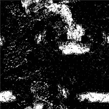 Grunge üst üste biniyor. Soyut siyah-beyaz vektör arkaplanı. Çatlak, leke ve noktalarda kirli desenli tek renkli klasik yüzey. Karanlık korku tarzında eski bir duvar.