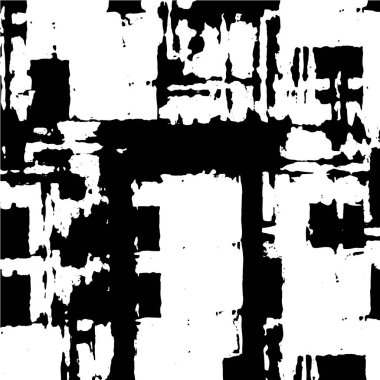 Grunge üst üste biniyor. Soyut siyah-beyaz vektör arkaplanı. Çatlak, leke ve noktalarda kirli desenli tek renkli klasik yüzey. Karanlık korku tarzında eski bir duvar.