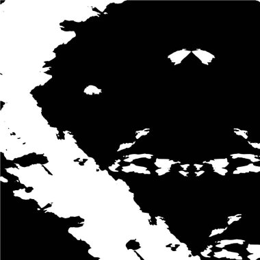 Grunge üst üste biniyor. Soyut siyah-beyaz vektör arkaplanı. Çatlak, leke ve noktalarda kirli desenli tek renkli klasik yüzey. Karanlık korku tarzında eski bir duvar.