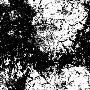 Siyah ve beyaz lekelerle yapılmış kaba bir desen. 