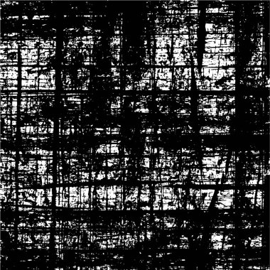 Grunge üst üste biniyor. Soyut siyah-beyaz vektör arkaplanı. Çatlak, leke ve noktalarda kirli desenli tek renkli klasik yüzey. Karanlık korku tarzında eski bir duvar.