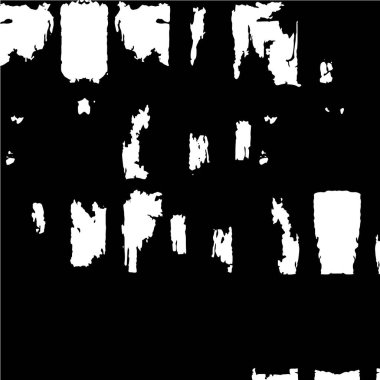 Grunge üst üste biniyor. Soyut siyah-beyaz vektör arkaplanı. Çatlak, leke ve noktalarda kirli desenli tek renkli klasik yüzey. Karanlık korku tarzında eski bir duvar.