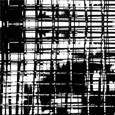 Grunge üst üste biniyor. Soyut siyah-beyaz vektör arkaplanı. Çatlak, leke ve noktalarda kirli desenli tek renkli klasik yüzey. Karanlık korku tarzında eski bir duvar.