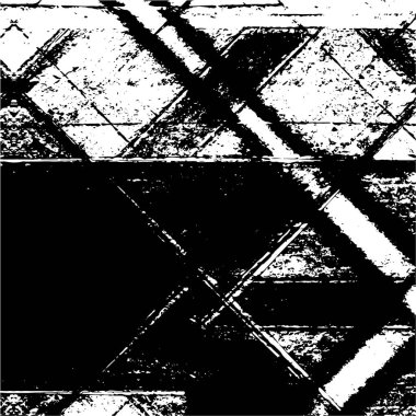 Grunge üst üste biniyor. Soyut siyah-beyaz vektör arkaplanı. Çatlak, leke ve noktalarda kirli desenli tek renkli klasik yüzey. Karanlık korku tarzında eski bir duvar.