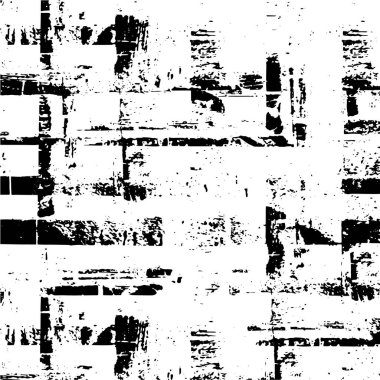 Siyah ve beyaz lekelerden yapılmış pis ve kaba bir poster. 