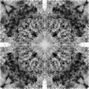 Grunge siyah beyaz desen. Monokrom parçacıkları soyut doku. Çatlakların, sürtünmelerin, çiplerin, lekelerin, mürekkep lekelerinin, çizgilerin geçmişi. Koyu tasarım arka plan yüzeyi.