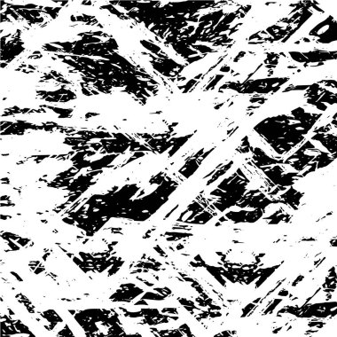 Grunge siyah beyaz desen. Monokrom parçacıkları soyut doku. Çatlakların, sürtünmelerin, çiplerin, lekelerin, mürekkep lekelerinin, çizgilerin geçmişi. Koyu tasarım arka plan yüzeyi.