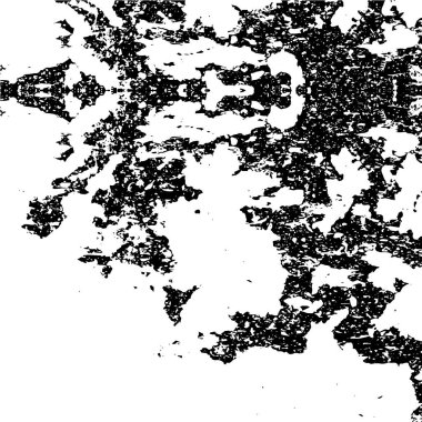 Grunge siyah beyaz desen. Monokrom parçacıkları soyut doku. Çatlakların, sürtünmelerin, çiplerin, lekelerin, mürekkep lekelerinin, çizgilerin geçmişi. Koyu tasarım arka plan yüzeyi.