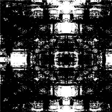 Grunge siyah beyaz desen. Monokrom parçacıkları soyut doku. Çatlakların, sürtünmelerin, çiplerin, lekelerin, mürekkep lekelerinin, çizgilerin geçmişi. Koyu tasarım arka plan yüzeyi.