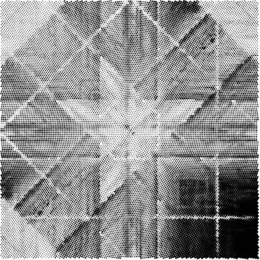 Grunge siyah beyaz desen. Monokrom parçacıkları soyut doku. Çatlakların, sürtünmelerin, çiplerin, lekelerin, mürekkep lekelerinin, çizgilerin geçmişi. Koyu tasarım arka plan yüzeyi.