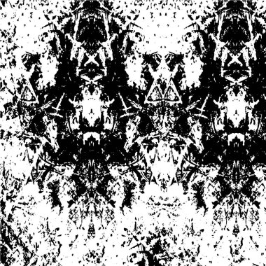 Grunge siyah beyaz desen. Monokrom parçacıkları soyut doku. Çatlakların, sürtünmelerin, çiplerin, lekelerin, mürekkep lekelerinin, çizgilerin geçmişi. Koyu tasarım arka plan yüzeyi.