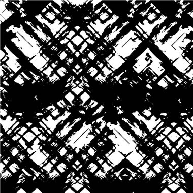 Grunge siyah beyaz desen. Monokrom parçacıkları soyut doku. Çatlakların, sürtünmelerin, çiplerin, lekelerin, mürekkep lekelerinin, çizgilerin geçmişi. Koyu tasarım arka plan yüzeyi.