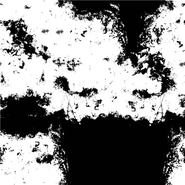 Grunge siyah beyaz desen. Monokrom parçacıkları soyut doku. Çatlakların, sürtünmelerin, çiplerin, lekelerin, mürekkep lekelerinin, çizgilerin geçmişi. Koyu tasarım arka plan yüzeyi.