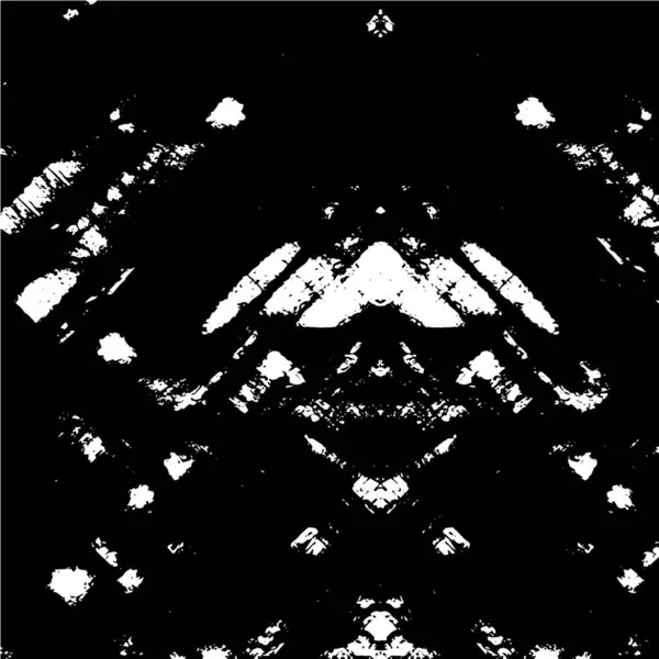 Schwarz Weißes Monochromes Plakatdesign Mit Schäbigem Muster — Stockvektor