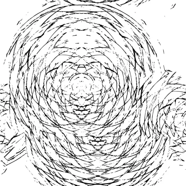 Noir Blanc Rond Grunge Élément Superposition Motif Cercle Logo Insigne — Image vectorielle