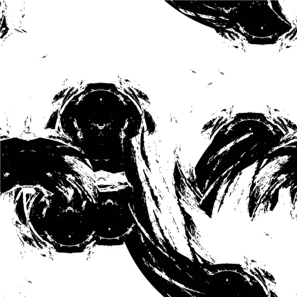 Niepokojące Tło Kolorze Białym Czarna Tekstura Zadrapaniami Plamami Abstrakcyjna Ilustracja — Wektor stockowy