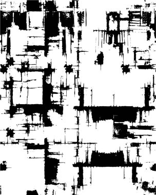 Siyah beyaz renklerle çizik dolu kaba bir arkaplan. soyut vektör illüstrasyonu.                