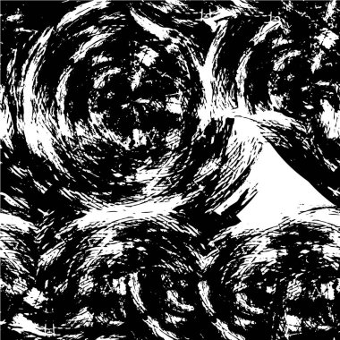 Grunge üst üste biniyor. Soyut siyah-beyaz vektör arkaplanı. Çatlak, leke ve noktalarda kirli desenli tek renkli klasik yüzey. Karanlık korku tarzında eski bir duvar.