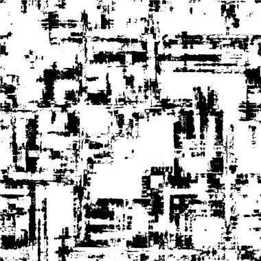 Grunge üst üste biniyor. Soyut siyah-beyaz vektör arkaplanı. Çatlak, leke ve noktalarda kirli desenli tek renkli klasik yüzey. Karanlık korku tarzında eski bir duvar.