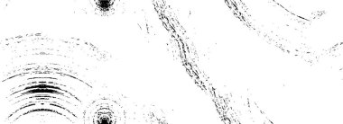 Grunge üst üste biniyor. Soyut siyah-beyaz vektör arkaplanı. Çatlak, leke ve noktalarda kirli desenli tek renkli klasik yüzey. Karanlık korku tarzında eski bir duvar.