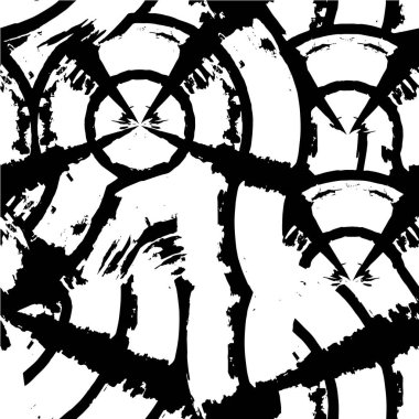 Grunge black and white pattern. Monochrome particles abstract texture. Background of cracks, scuffs, chips, stains, ink spots, lines. Dark design background surface. Gray printing element