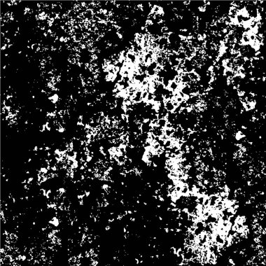 Vektör grunge dokusu. Siyah beyaz arka plan. Soyut monokrom resim koyu tonlarda solmuş bir efekt içerir