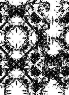 Vektör grunge dokusu. Siyah beyaz arka plan. Soyut monokrom resim koyu tonlarda solmuş bir efekt içerir