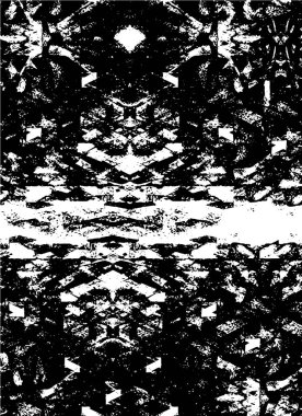 Vektör grunge dokusu. Siyah beyaz arka plan. Soyut monokrom resim koyu tonlarda solmuş bir efekt içerir