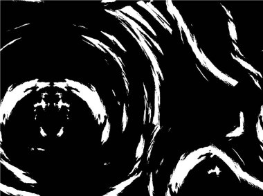 Vektör grunge dokusu. Siyah beyaz arka plan. Soyut monokrom resim koyu tonlarda solmuş bir efekt içerir