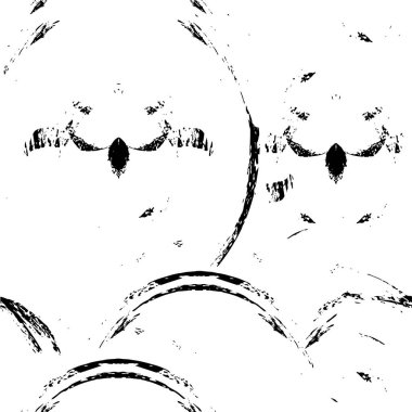 Vektör grunge dokusu. Siyah beyaz arka plan. Soyut monokrom resim koyu tonlarda solmuş bir efekt içerir