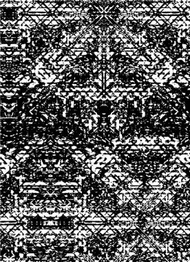 Vektör grunge dokusu. Siyah beyaz arka plan. Soyut monokrom resim koyu tonlarda solmuş bir efekt içerir