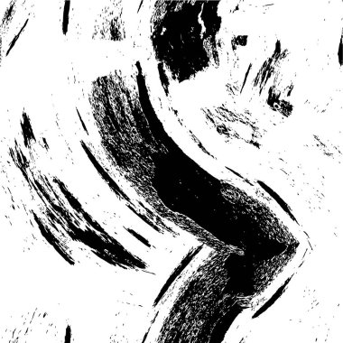 Vektör grunge dokusu. Siyah beyaz arka plan. Soyut monokrom resim koyu tonlarda solmuş bir efekt içerir