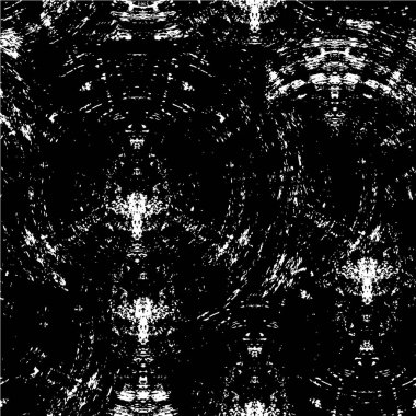 Vektör grunge dokusu. Siyah beyaz arka plan. Soyut monokrom resim koyu tonlarda solmuş bir efekt içerir