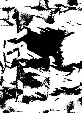 Vektör grunge dokusu. Siyah beyaz arka plan. Soyut monokrom resim koyu tonlarda solmuş bir efekt içerir