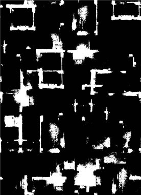 Vektör grunge dokusu. Siyah beyaz arka plan. Soyut monokrom resim koyu tonlarda solmuş bir efekt içerir