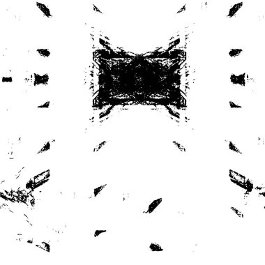 Eski grunge arka planının sıkıntılı örtülü dokusu. Soyut yarım ton vektör illüstrasyonu, tek renkli vintage yüzey çatlaklar, noktalar, noktalar kirli desenli. Karanlık korku tarzı arka planda eski bir duvar 