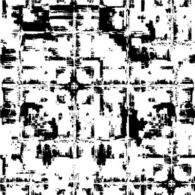 Vektör grunge dokusu. Siyah beyaz arka plan. Soyut monokrom resim koyu tonlarda solmuş bir efekt içerir