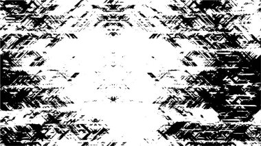 Vektör grunge dokusu. Siyah beyaz arka plan. Soyut monokrom resim koyu tonlarda solmuş bir efekt içerir