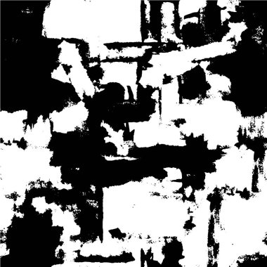 Vektör grunge dokusu. Siyah beyaz arka plan. Soyut monokrom resim koyu tonlarda solmuş bir efekt içerir