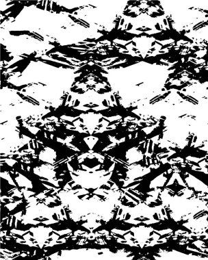 Vektör grunge dokusu. Siyah beyaz arka plan. Soyut monokrom resim koyu tonlarda solmuş bir efekt içerir