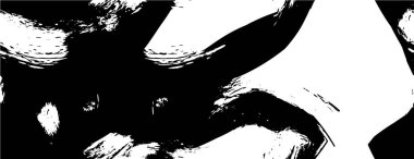 Vektör grunge dokusu. Siyah beyaz arka plan. Soyut monokrom resim koyu tonlarda solmuş bir efekt içerir