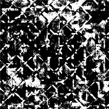 Vektör grunge dokusu. Siyah beyaz arka plan. Soyut monokrom resim koyu tonlarda solmuş bir efekt içerir