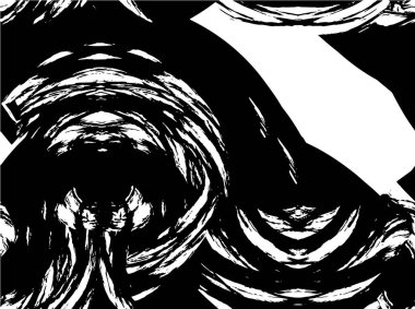 Vektör grunge dokusu. Siyah beyaz arka plan. Soyut monokrom resim koyu tonlarda solmuş bir efekt içerir