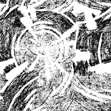 Vektör grunge dokusu. Siyah beyaz arka plan. Soyut monokrom resim koyu tonlarda solmuş bir efekt içerir